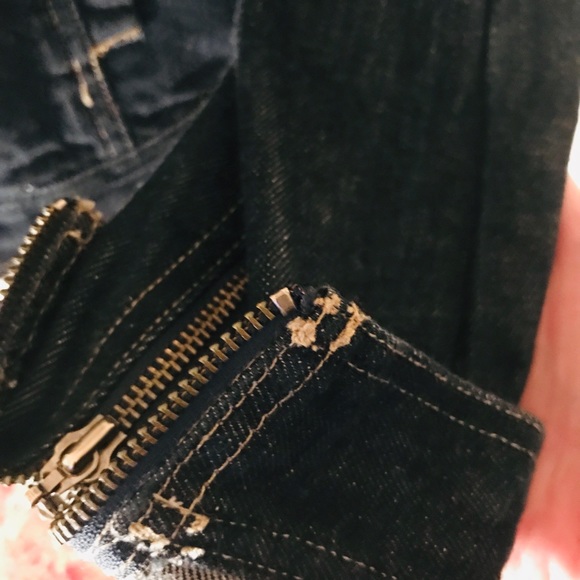 Dark Denim Calvin Klein Jean Jacket Buckle Collar - Picture 8 of 8